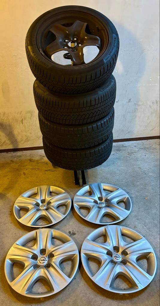 Winterbanden op velg met velgboom, Ophalen, 215 mm, Banden en Velgen, 17 inch