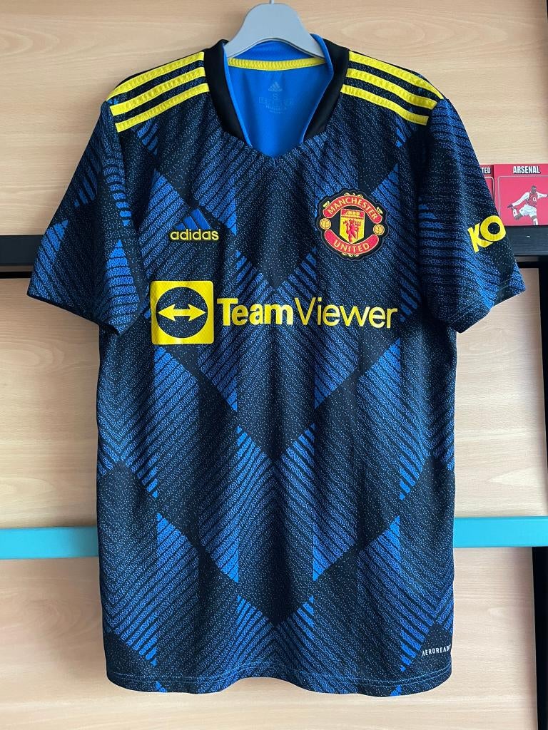 Manchester United Adidas Voetbalshirt 21/22 Third Maat S, Kleding | Heren, Blauw, Ophalen of Verzenden, Zo goed als nieuw, Adidas