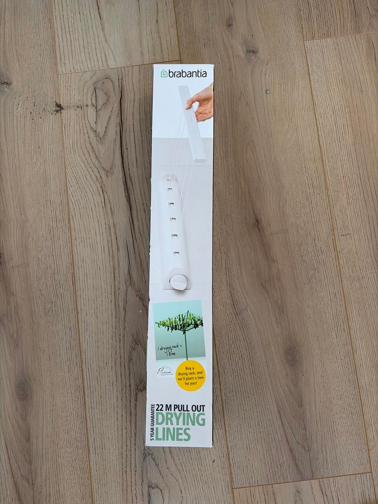 Brabantia Uittrekbare Waslijn - Nieuw in Verpakking, Tuin en Terras, Droogmolens en Wasrekken, Ophalen of Verzenden, Nieuw, Wasrek