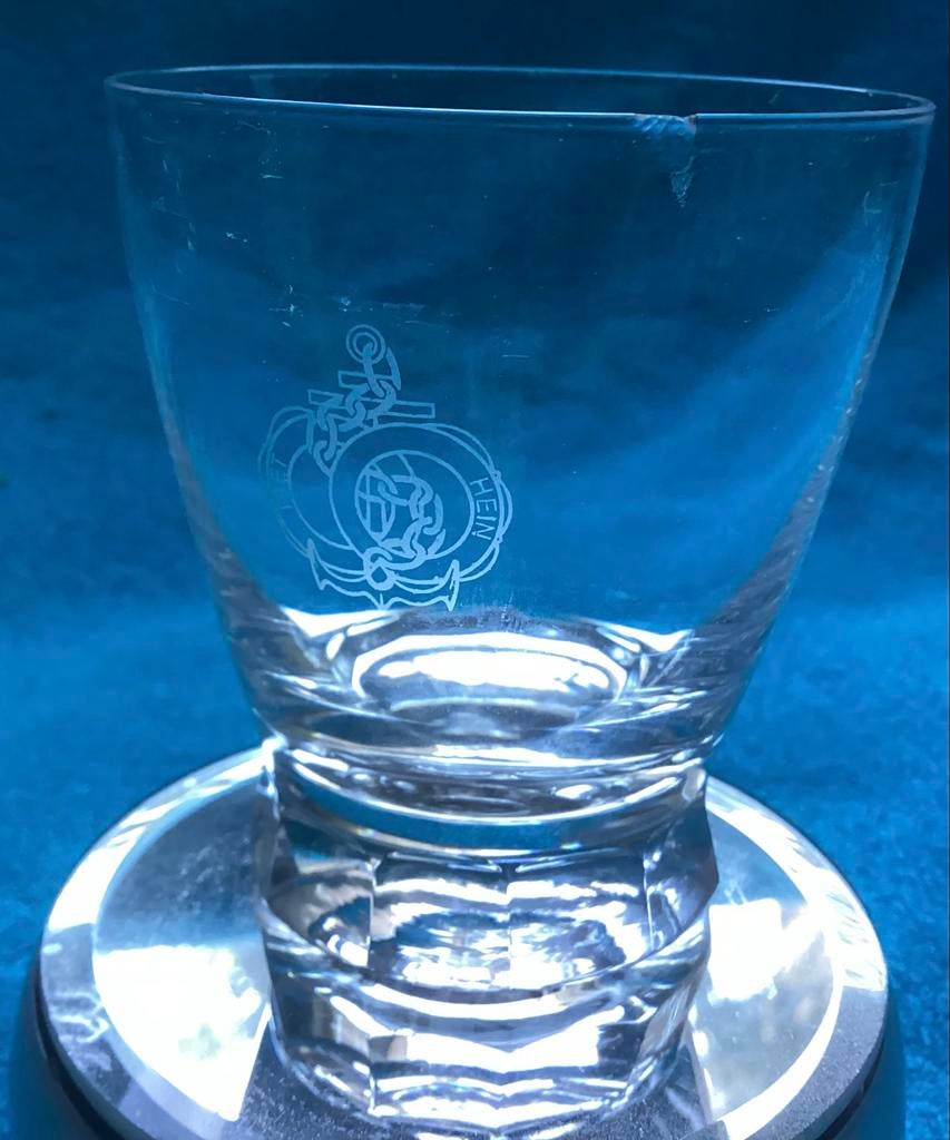 Marine boot Piet Hein 1937 antiek  Glas met Logo  Piet Hein, Verzenden