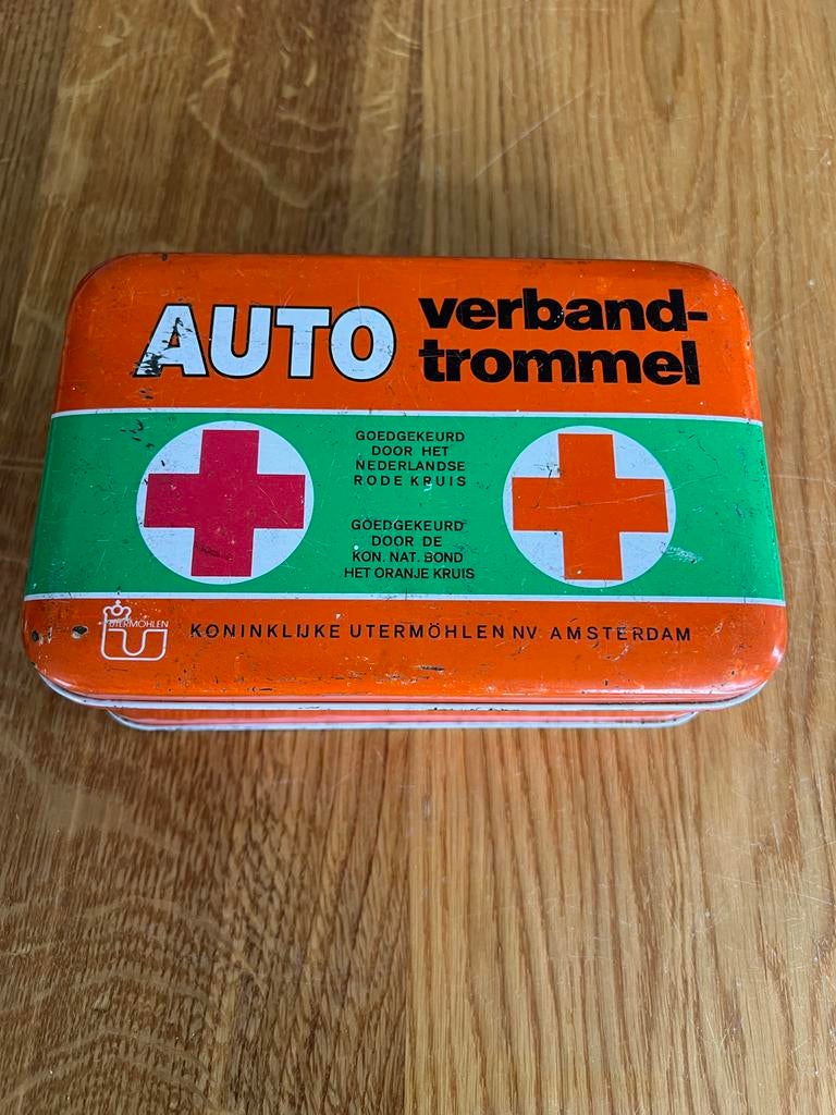 Vintage Auto Verbandtrommel Koninklijke Utermöhlen Amsterdam, Ophalen of Verzenden, Gebruikt