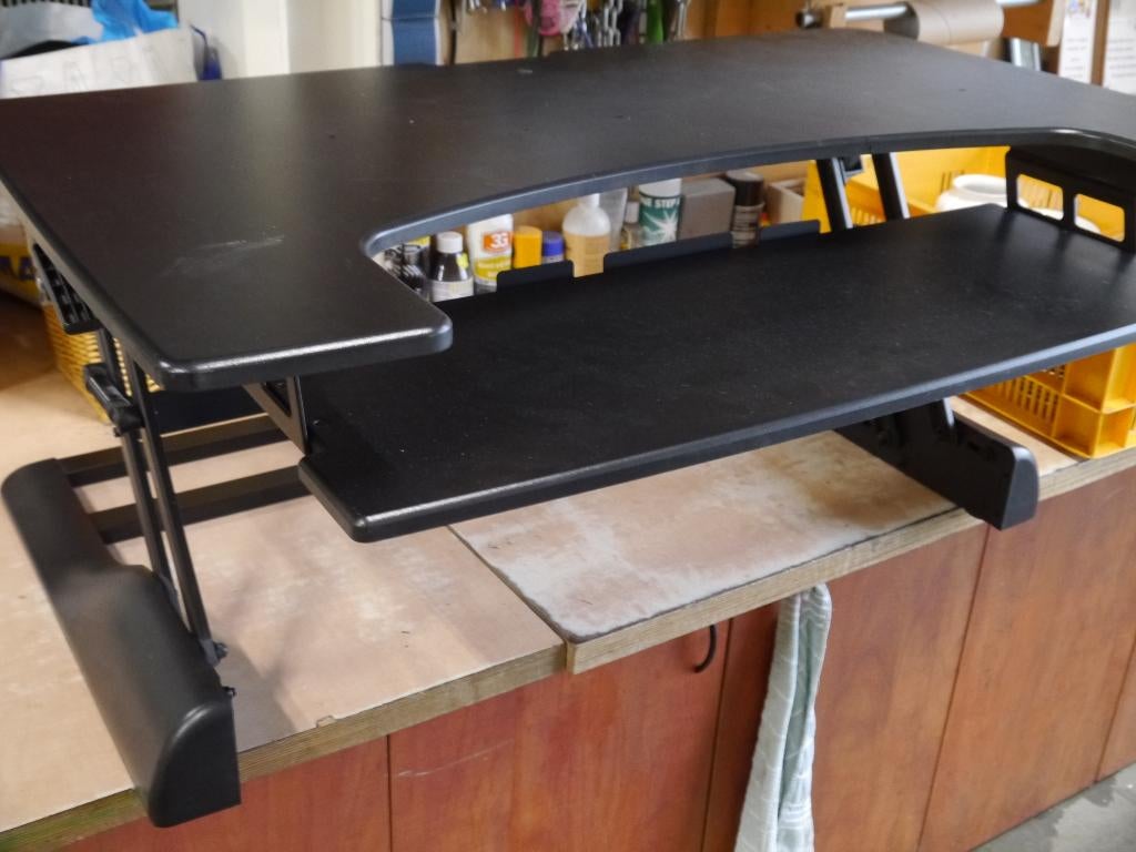 buro verhoger / zit sta module, Huis en Inrichting, Bureaus, Gebruikt, In hoogte verstelbaar, Ophalen