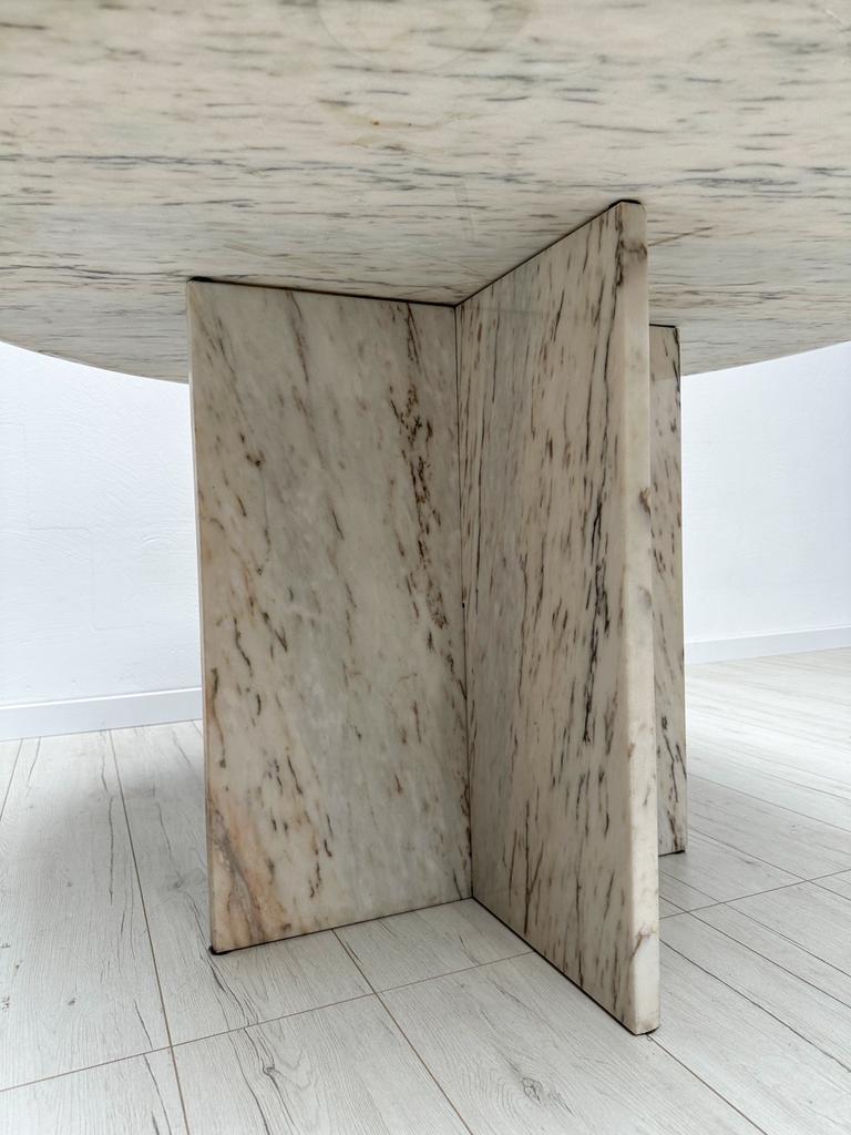 Vintage Design Eettafel Marmer Jaren 70 Mid Century, Overige materialen, Mid Century Modern, Vintage, Retro, Rond, Ophalen of Verzenden