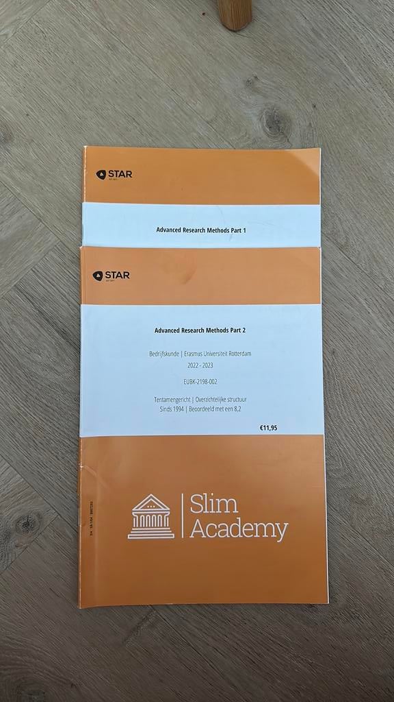 Slim Academy - Advanced Research Methods, Ophalen of Verzenden, Gelezen, WO