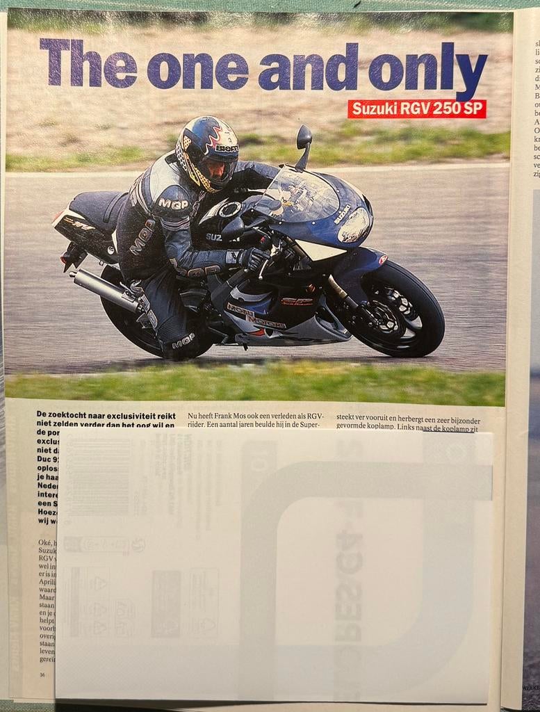 Verslag 1996 Suzuki RGV 250 SP, Ophalen of Verzenden, Zo goed als nieuw, Motoren
