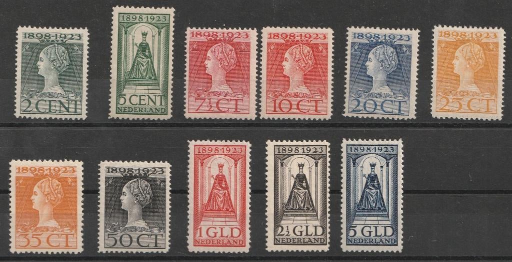 121-131  1923  Jubileum MNH/MLH, Postzegels en Munten, Postzegels | Nederland, Ophalen of Verzenden, T/m 1940, Postfris