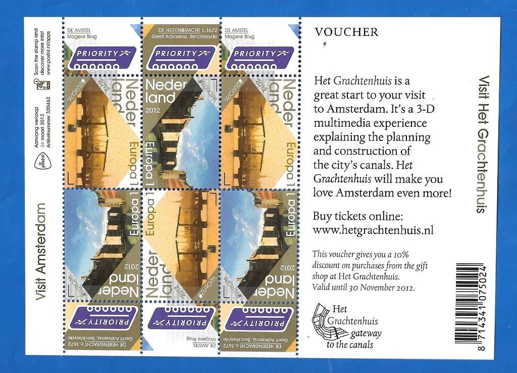 NVPH V 2910 - 2911 Visit Amsterdam Priority (postzegelvel), Postzegels en Munten, Postzegels | Nederland, Verzenden, Na 1940, Postfris