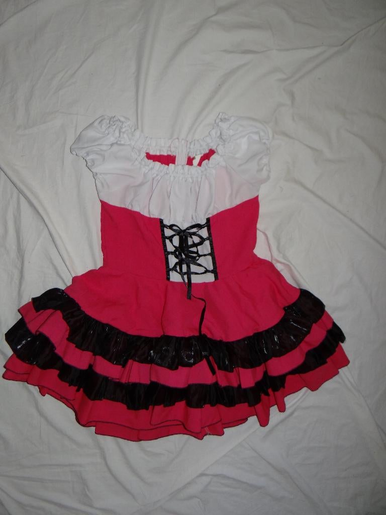 Leuk roze/zwart/wit ZIGEUNER/GYPSY jurkje + hoofddoek, Kleding | Dames, Ophalen, Carnaval, Kleding, Maat 36 (S)