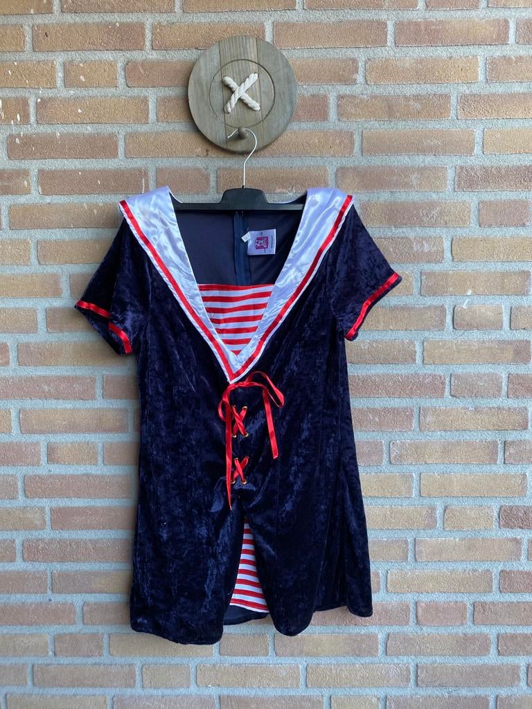 Carnaval marine matrozen jurk, Carnaval, Maat 46/48 (XL) of groter, Nieuw, Ophalen of Verzenden
