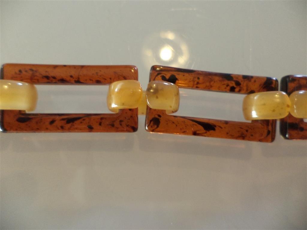 lucite armband en ketting, Verzenden, Zo goed als nieuw, Bruin, Kunststof