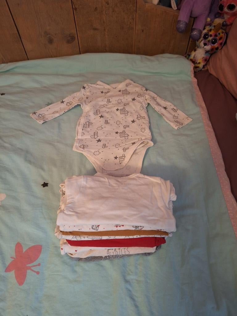 9 overslag rompers maat 71 (9m) Tape à l'oeil, Nacht- of Onderkleding, Tape à l'oeil, Jongetje of Meisje, Ophalen of Verzenden