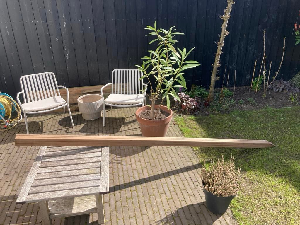 Meranti paal met punt 3 meter, Palen, Nieuw, Ophalen of Verzenden, Hardhout