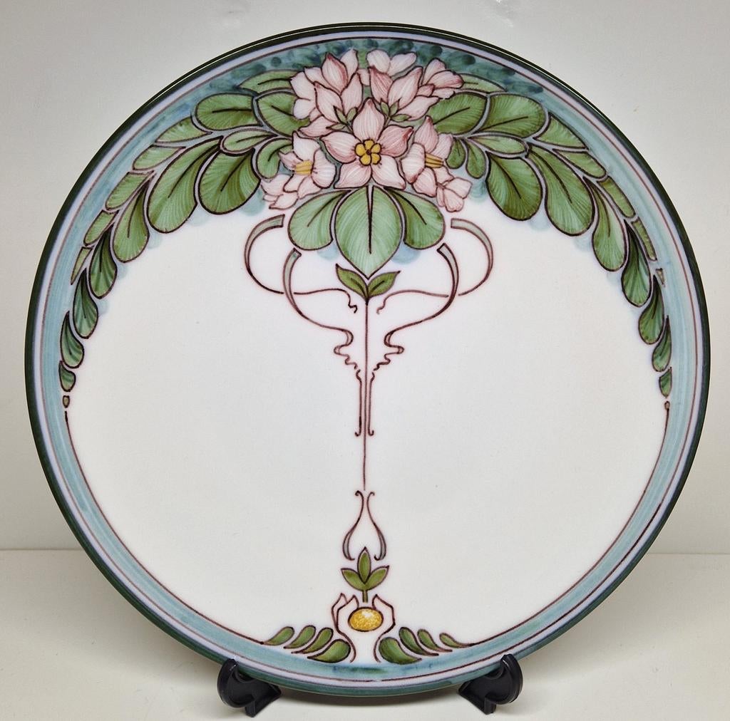 Art Nouveau stijl keramieken wandbord Wolf&Wolf / Makkum., Ophalen of Verzenden