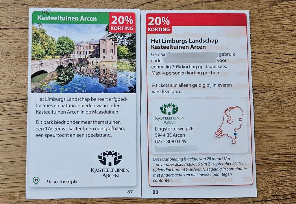 Kasteeltuinen Arcen. 20% korting, Tickets en Kaartjes
