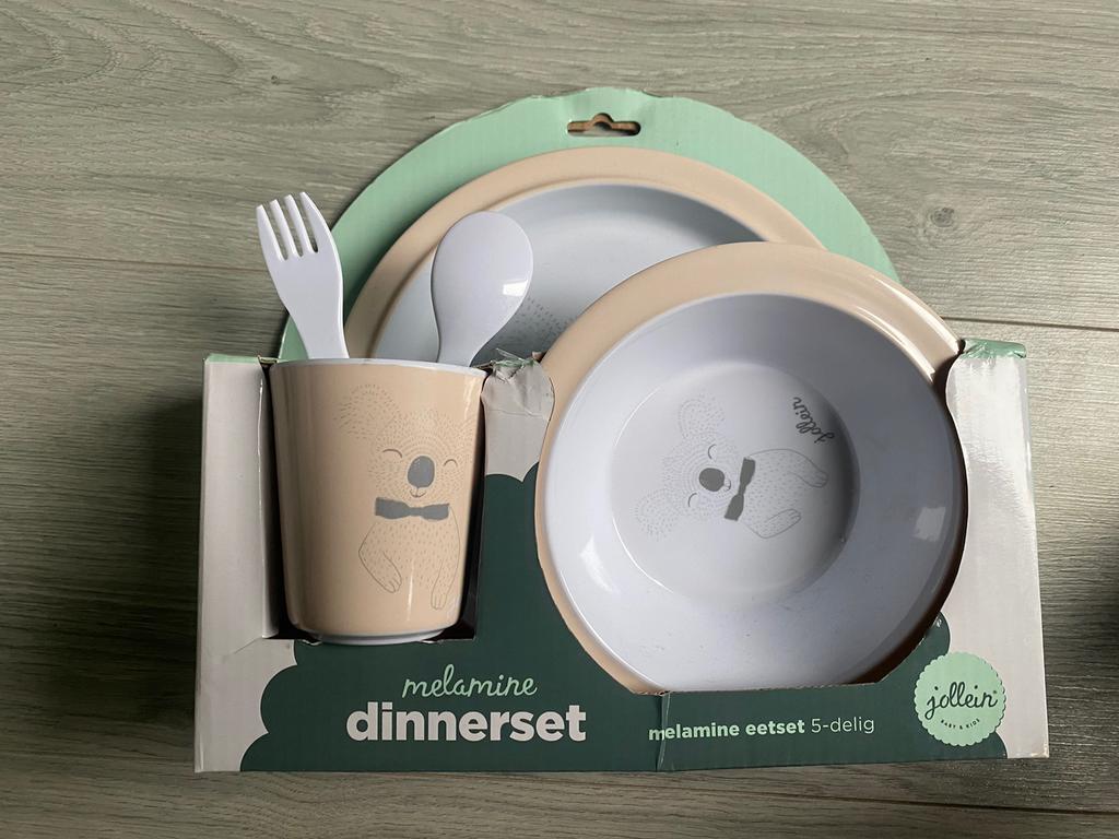 Jollein koala Dinerset Melamine nieuw ongebruikt, Kinderen en Baby's, Ophalen of Verzenden, Nieuw
