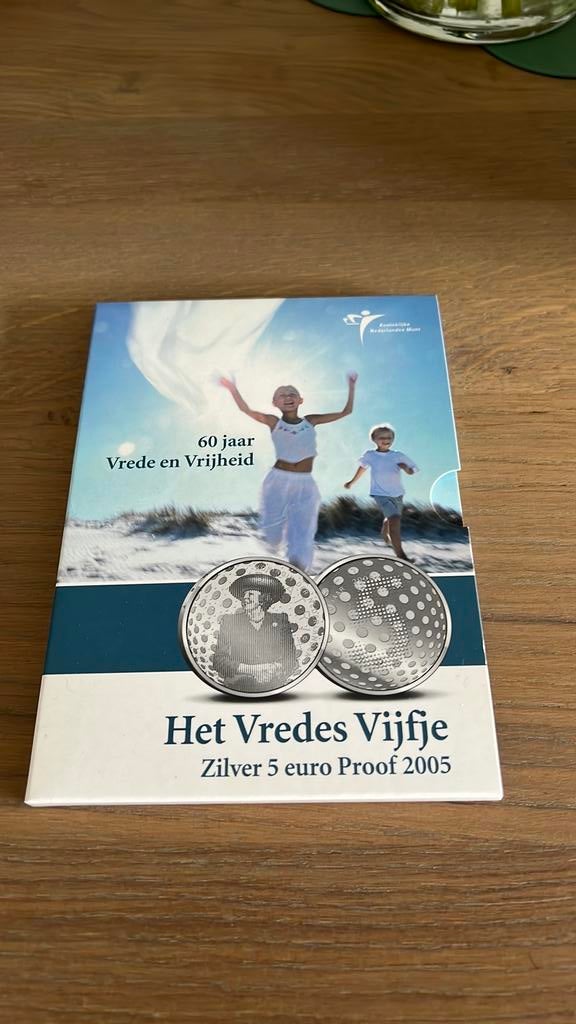 Het Vredes Vijfje 5 euro zilver proof, Ophalen of Verzenden, Koningin Beatrix, Euro's, Zilver