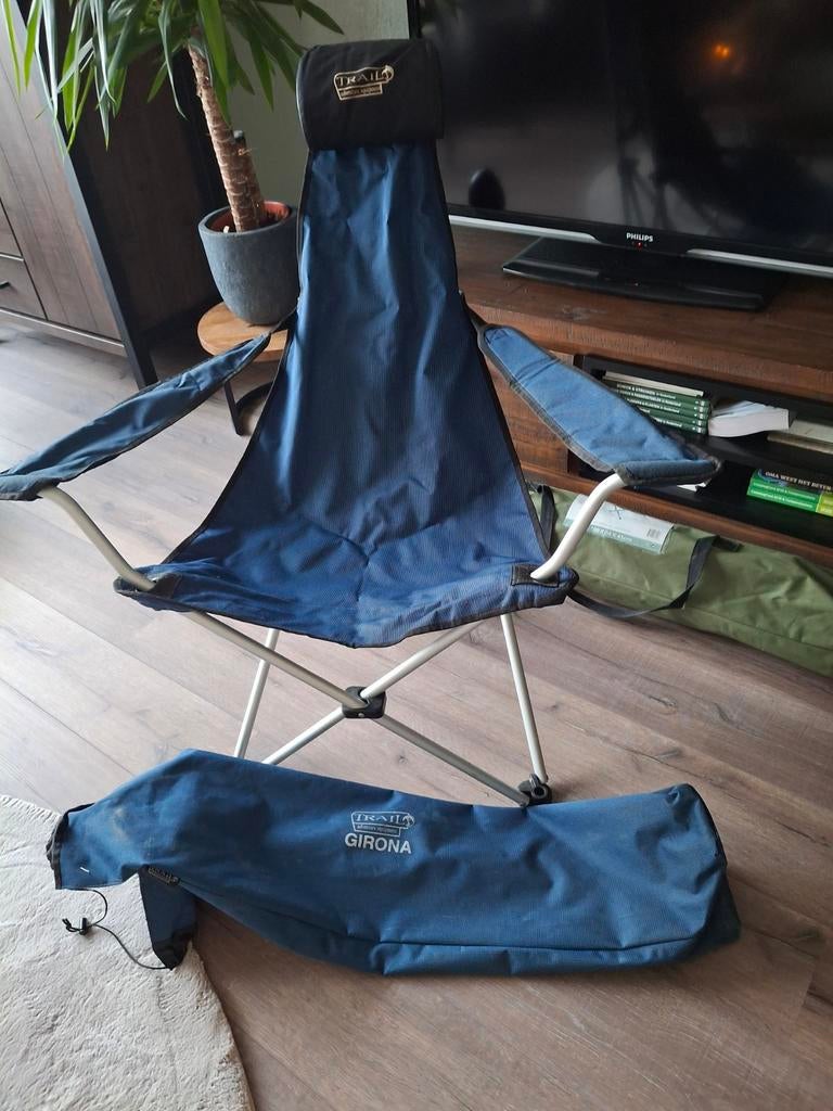 Campingstoel blauw, Ophalen, Zo goed als nieuw, Campingstoel
