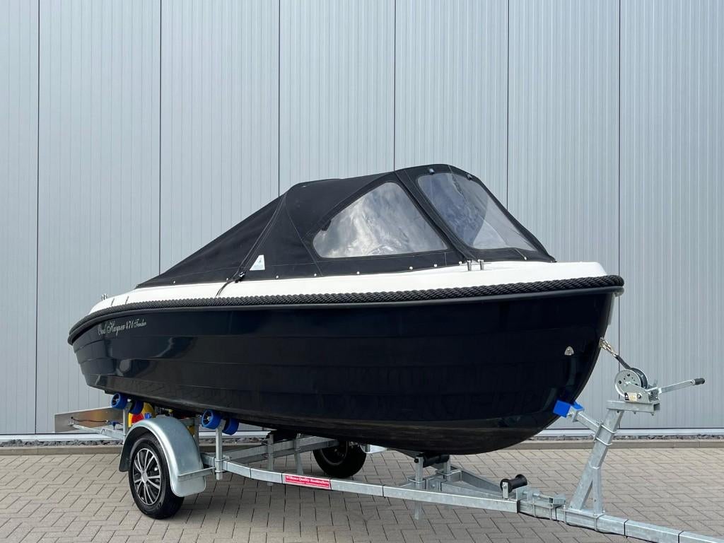 Oud Huijzer 471 | 9.8 PK Tohatsu | Trailer | Vaarbewijsvrij, Watersport en Boten, Ophalen, Tot 10 pk, Zo goed als nieuw, 3 tot 6 meter