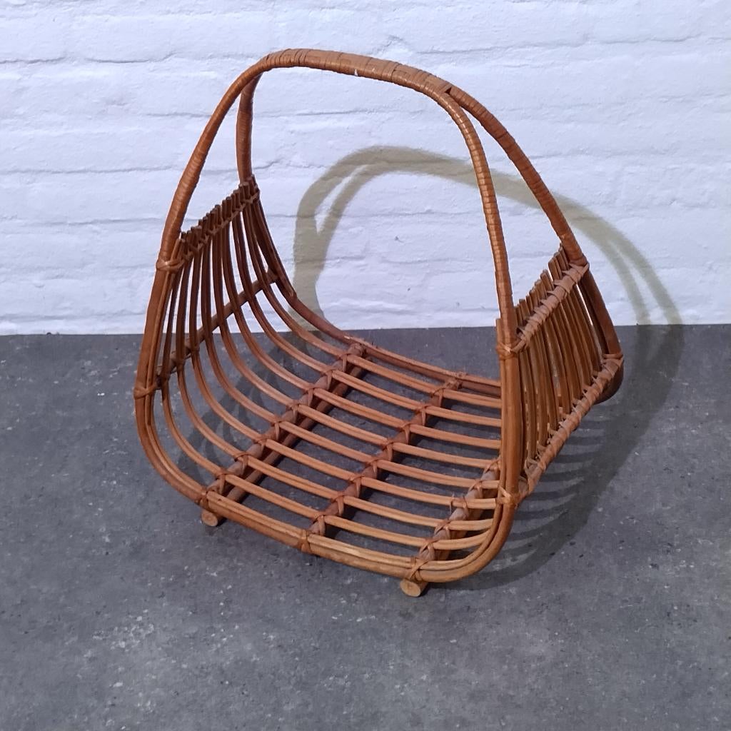 Rotan Lectuurbak – Lectuurmand - Vintage, Huis en Inrichting, Woonaccessoires | Krantenbakken en Lectuurbakken, Ophalen, Gebruikt