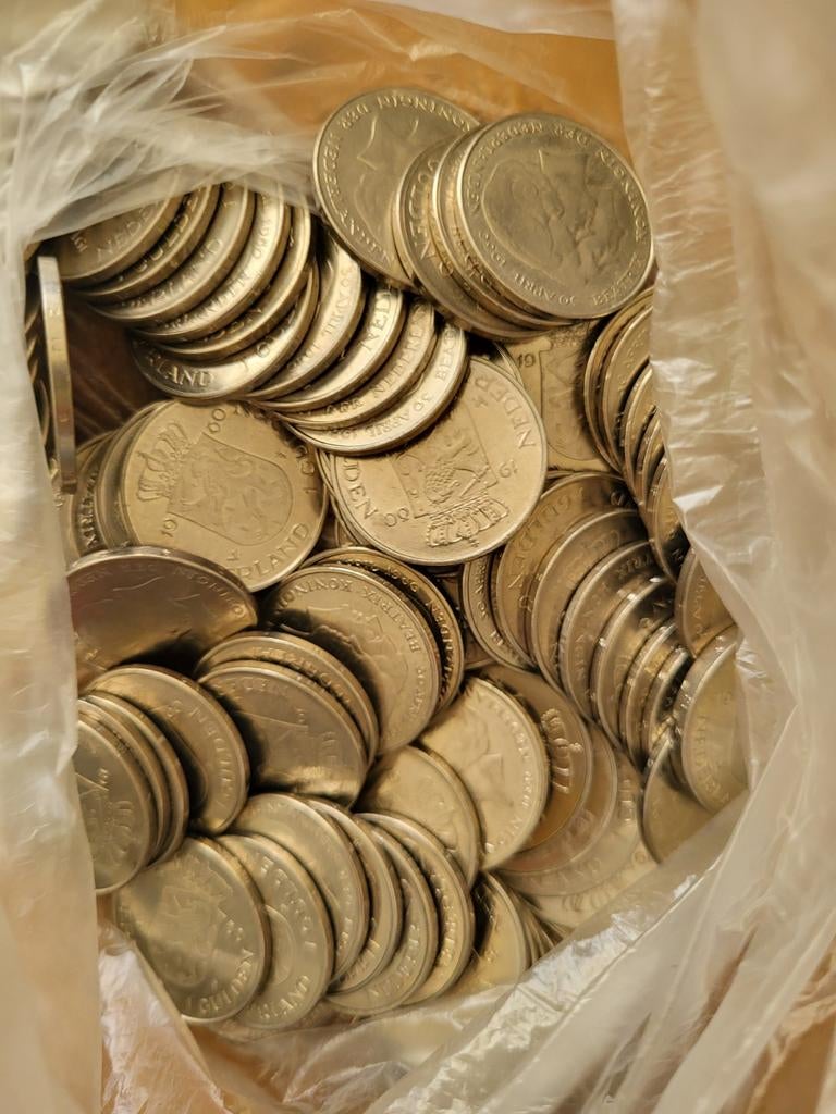1 Gulden munten 172 stuks, ruim 1 kilo, Postzegels en Munten, Munten | Nederland, Ophalen of Verzenden, Koningin Juliana, 1 gulden