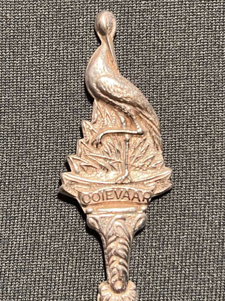 Vintage lepeltje Ooievaar., Antiek en Kunst, Ophalen of Verzenden