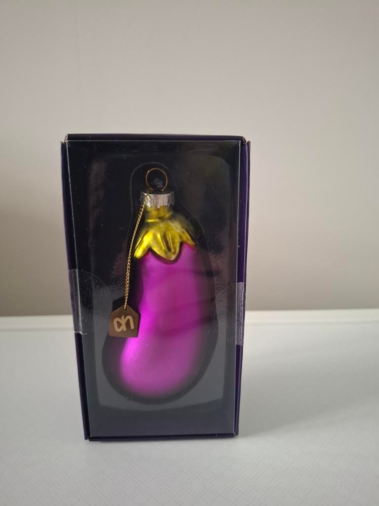 Ah aubergine kerstbal, Diversen, Kerst, Ophalen of Verzenden, Nieuw