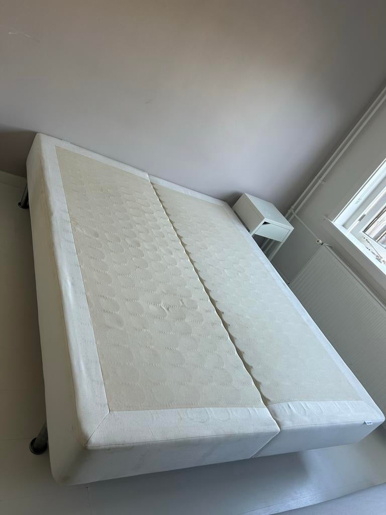IKEA Sultan boxspring 1.60m breed (2x80) GRATIS ophalen, Ophalen, Gebruikt, Wit, Tweepersoons