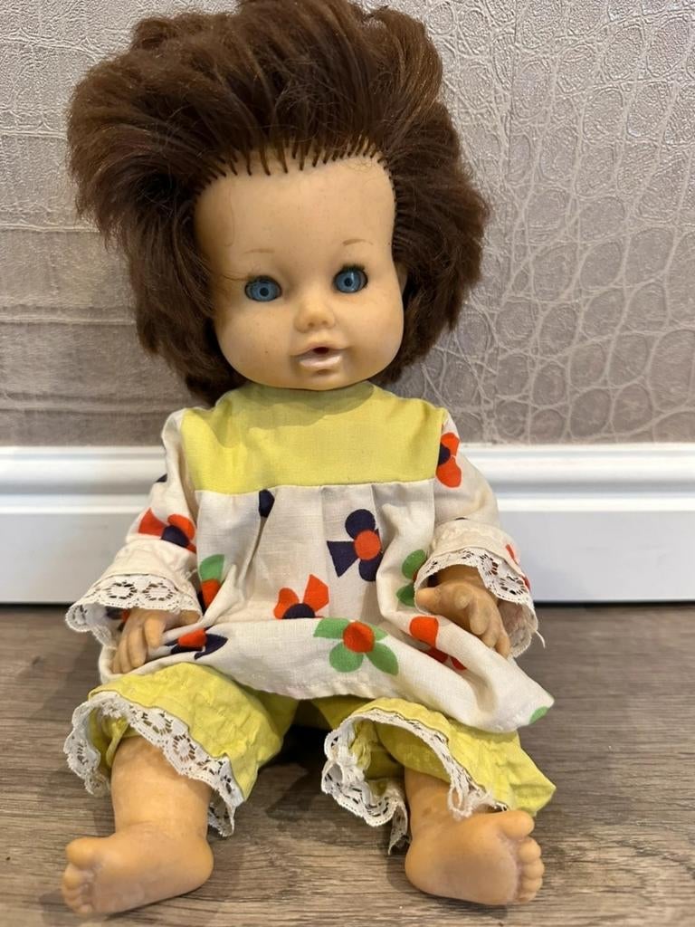 Vintage Schildkröt pop 30 cm, Ophalen of Verzenden, Babypop