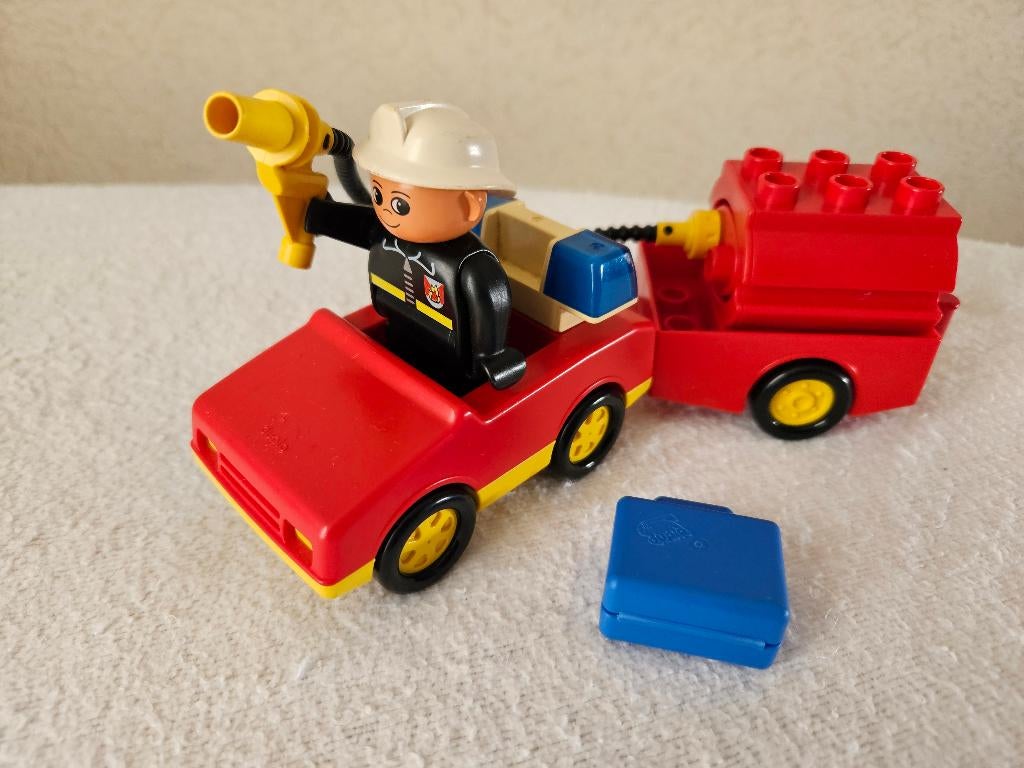 Lego Duplo Brandweer auto, Ophalen of Verzenden, Zo goed als nieuw, Complete set, Duplo