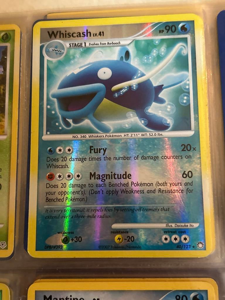 Pokemon kaart Whiscash Lv.41 (2007) - Foil, Ophalen of Verzenden, Gebruikt, Losse kaart, Foil