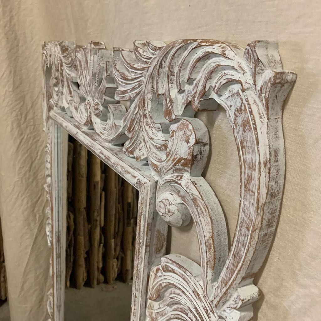 Barok spiegel - houten lijst - wit - 120 x 90 cm -TTM Wonen, TTM Wonen, Meubels – (Perzische) Tapijten en Woonaccessoires, Nieuw