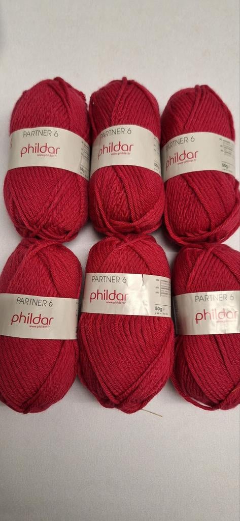 6 bollen wol van Phildar, Hobby en Vrije tijd, Breien en Haken, Ophalen of Verzenden, Nieuw, Breien of Haken, Wol of Garen