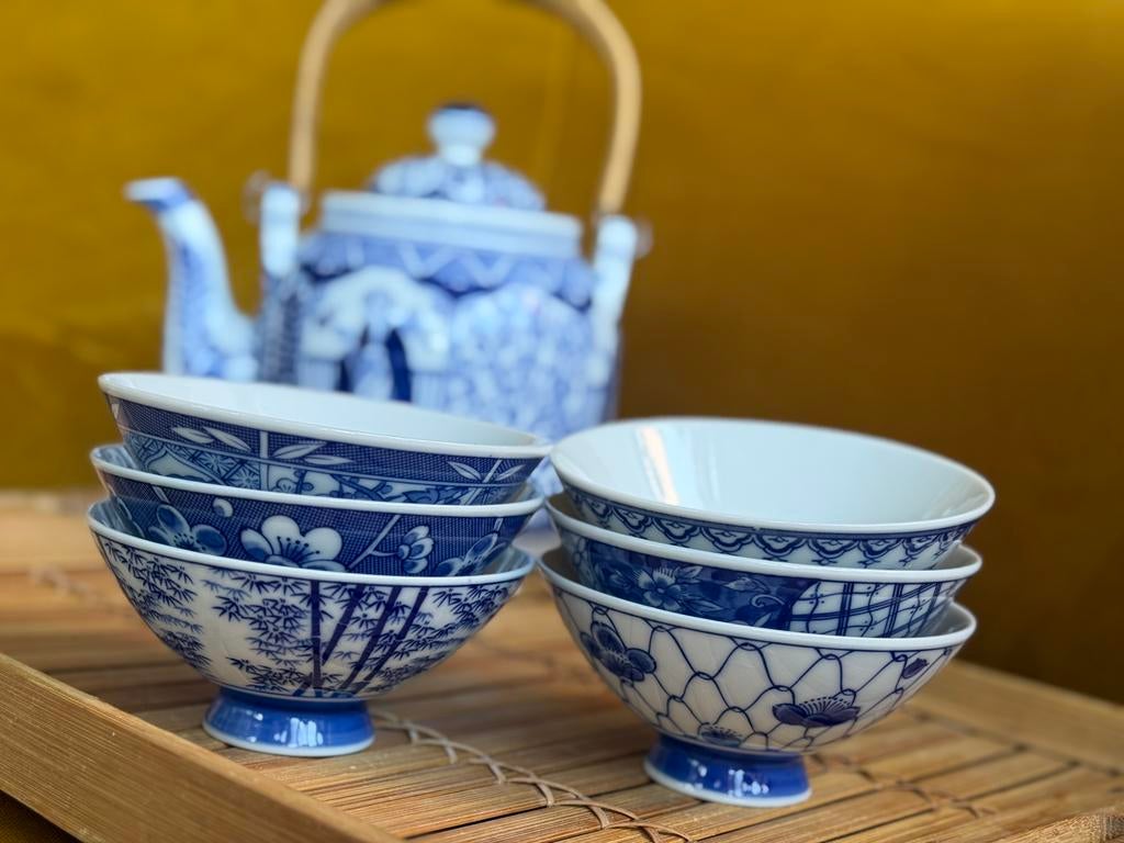 Prachtig compleet setje rijstkommen, Ophalen of Verzenden