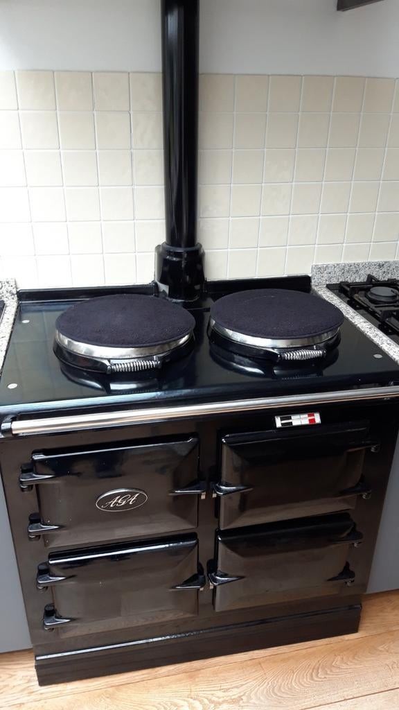 Klassieke AGA GC3 gasoven - Zwart, Witgoed en Apparatuur, Fornuizen, Ophalen, Gebruikt, Gas, 90 tot 95 cm