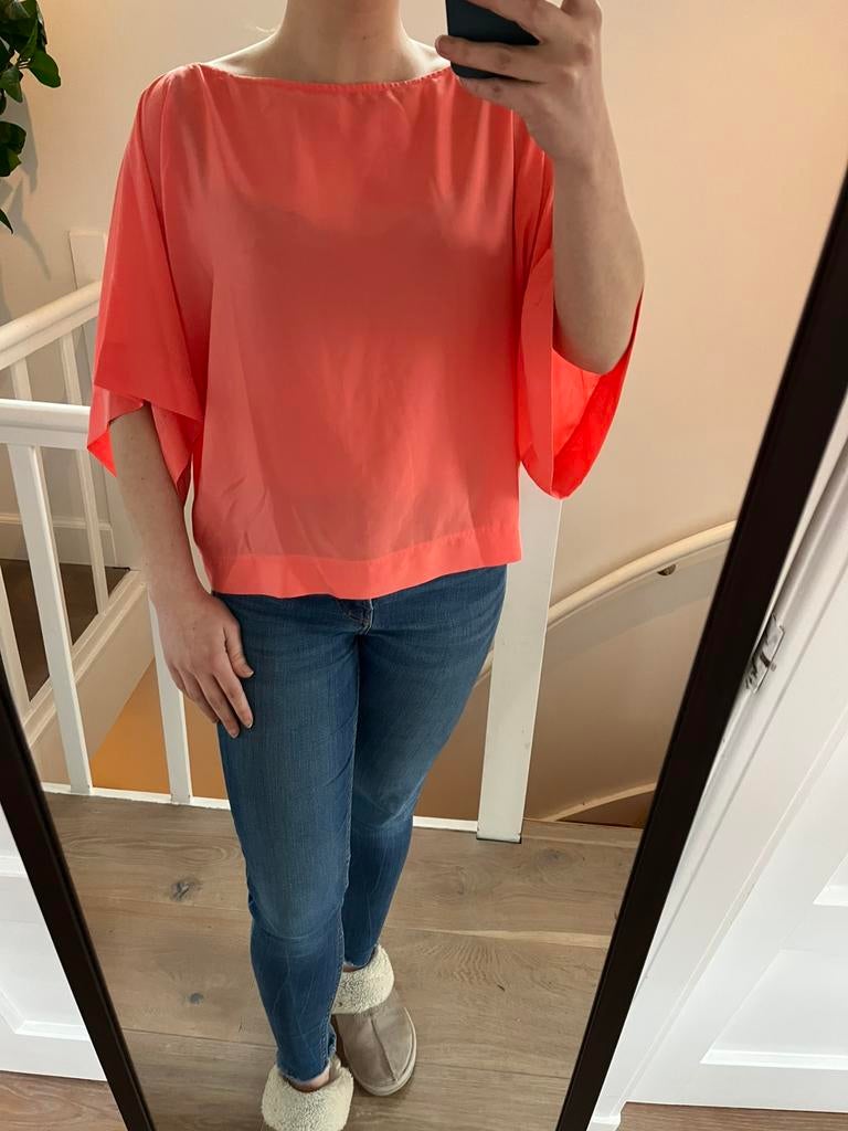 Zalmroze blouse Zara maat L, Ophalen, Zara, Maat 42/44 (L), Zo goed als nieuw