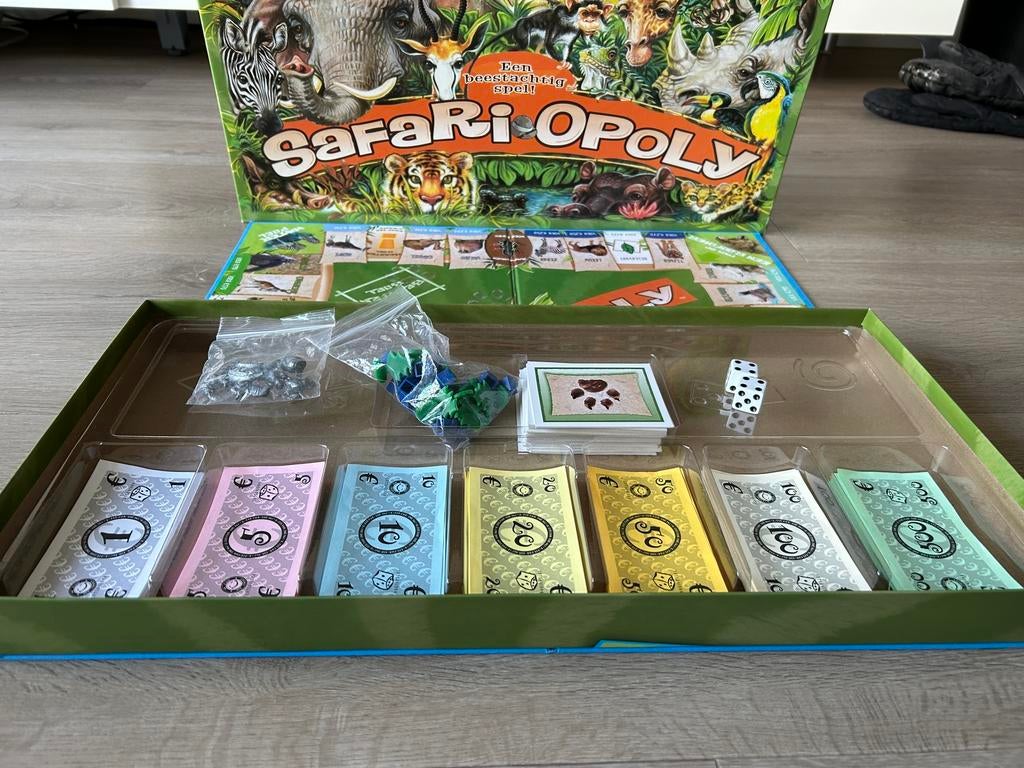Monopoly - (Safari-opoly) jungle versie, Vijf spelers of meer, Ophalen of Verzenden, Zo goed als nieuw