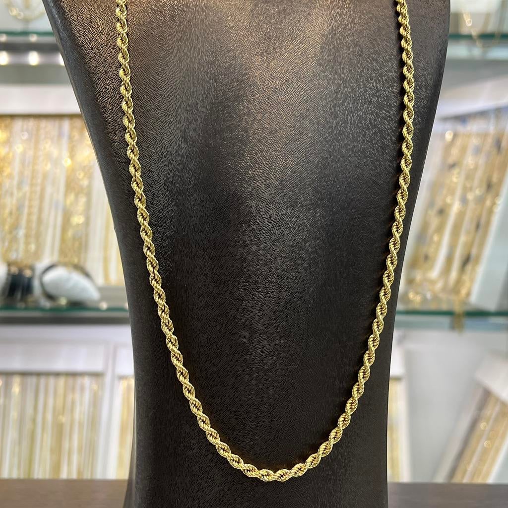 14k gouden rope ketting schakel prachtig model, Ophalen of Verzenden, Zo goed als nieuw, Goud