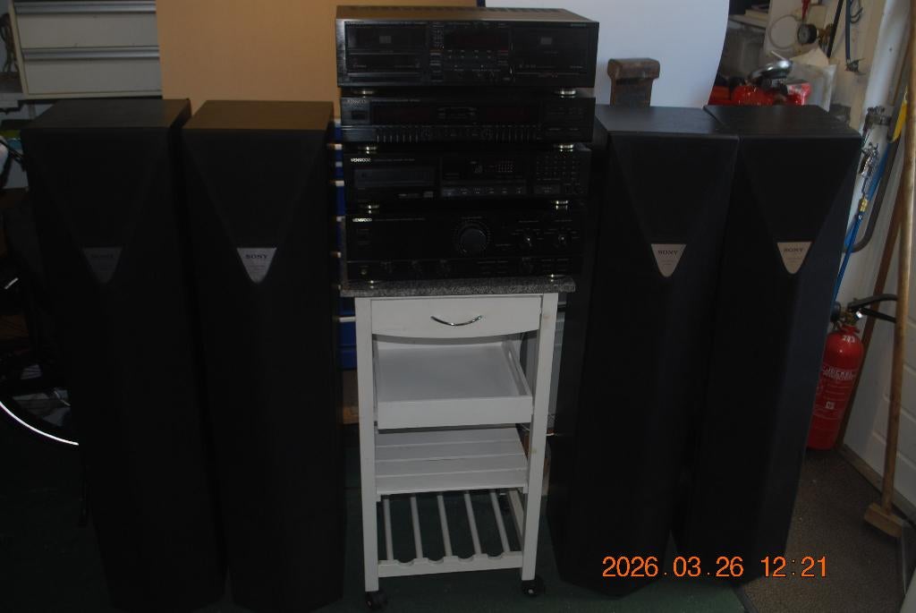 Kenwood set met 4 sony boxen, Gebruikt, Cassettedeck, Losse componenten, Ophalen