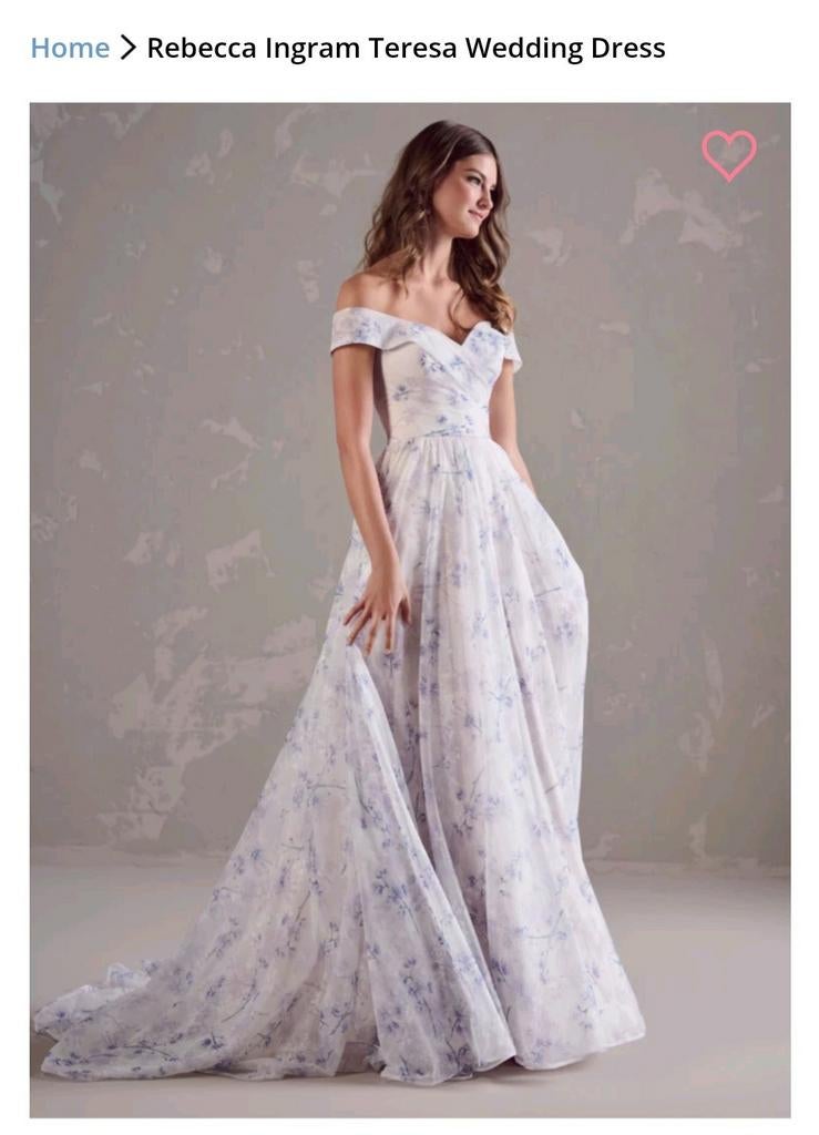 Maggie Sottero A-lijn trouwjurk blauw bloemen - Nieuwstaat, Trouwjurk, Blauw, Nieuw, Ophalen of Verzenden