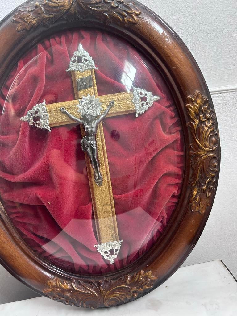 Vintage houten kruis decoratie, Ophalen of Verzenden