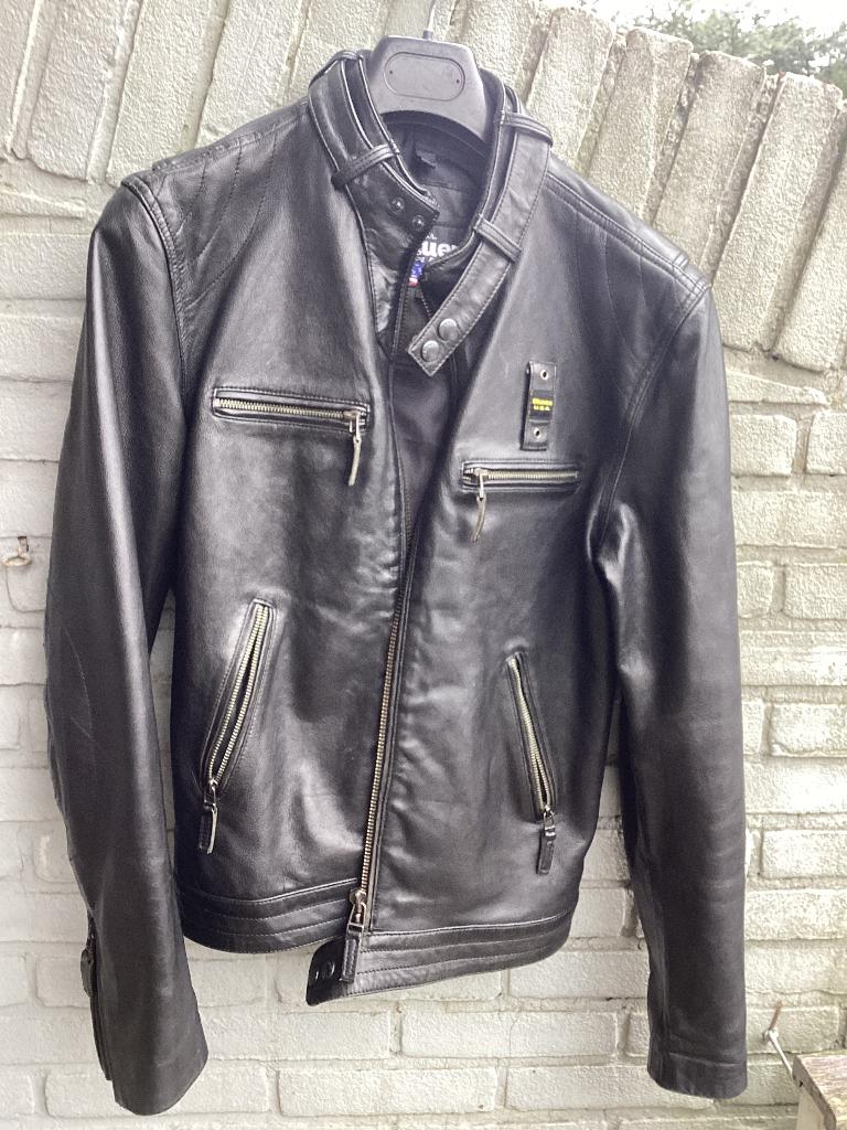 ‚BLAUER‘ made in the USA !! leather Jacket size L, Ophalen of Verzenden, Zo goed als nieuw, Maat 42/44 (L), Zwart