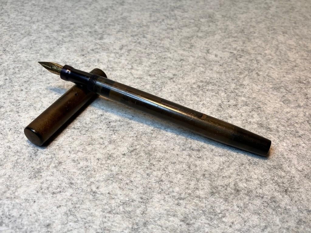 Swan Minor SF eboniet vulpen Mabie Todd 14k goud nib ca 1920, Verzenden, Gebruikt, Vulpen, Overige merken