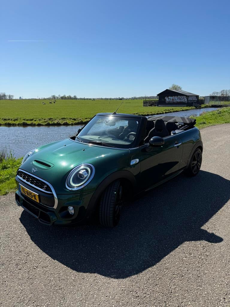 Mini Cabrio 2.0 192pk Aut 2018 Groen, Auto's, 1998 cc, Zwart, 4 stoelen, Leder en Stof