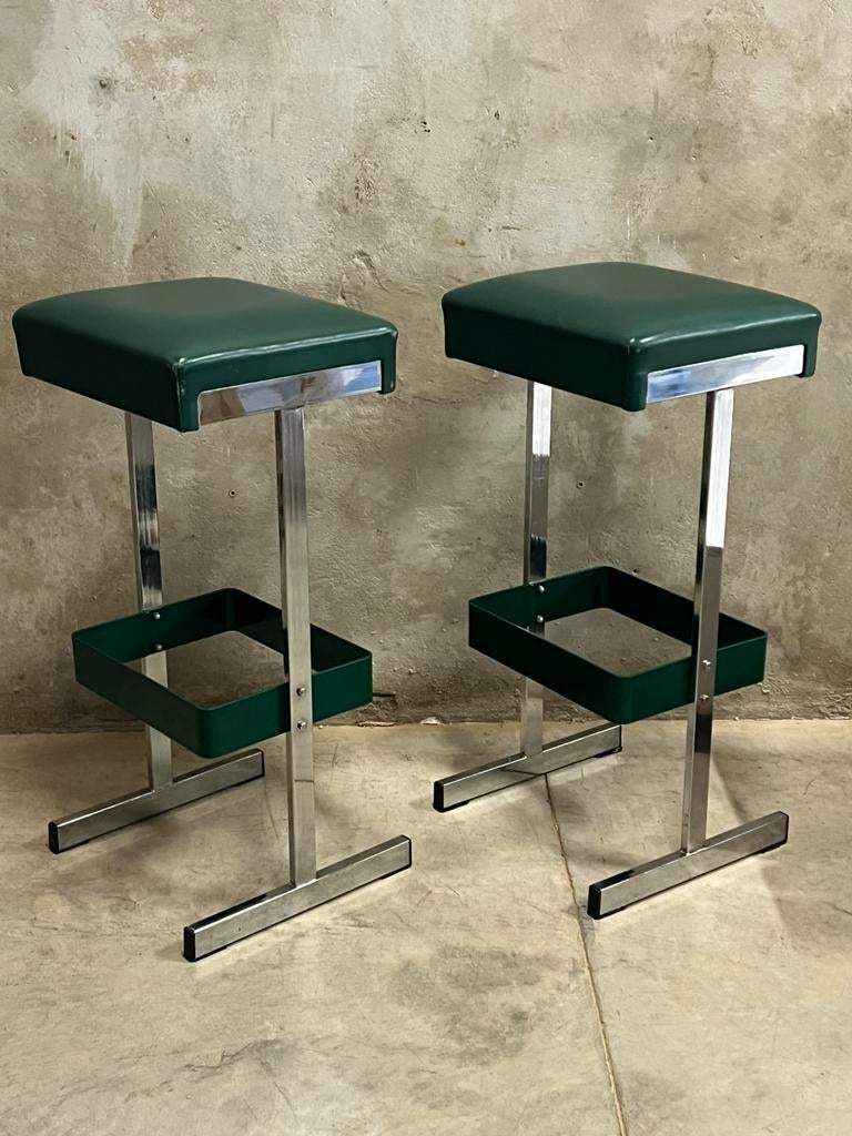 Vintage design barkrukken jaren 70, zeldzaam, Huis en Inrichting, Barkrukken, Ophalen, 60 tot 90 cm, Zo goed als nieuw, Nvt