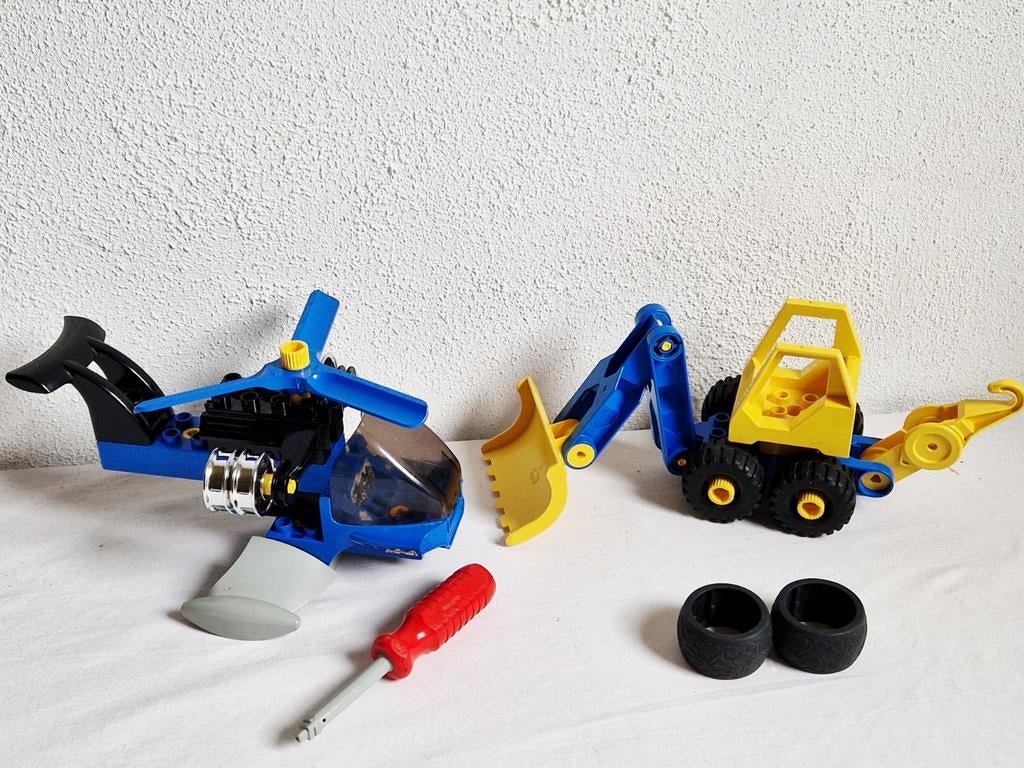 Technisch Duplo Toolo helikopter en shoveltje 2909 +2910, Ophalen of Verzenden, Gebruikt, Duplo