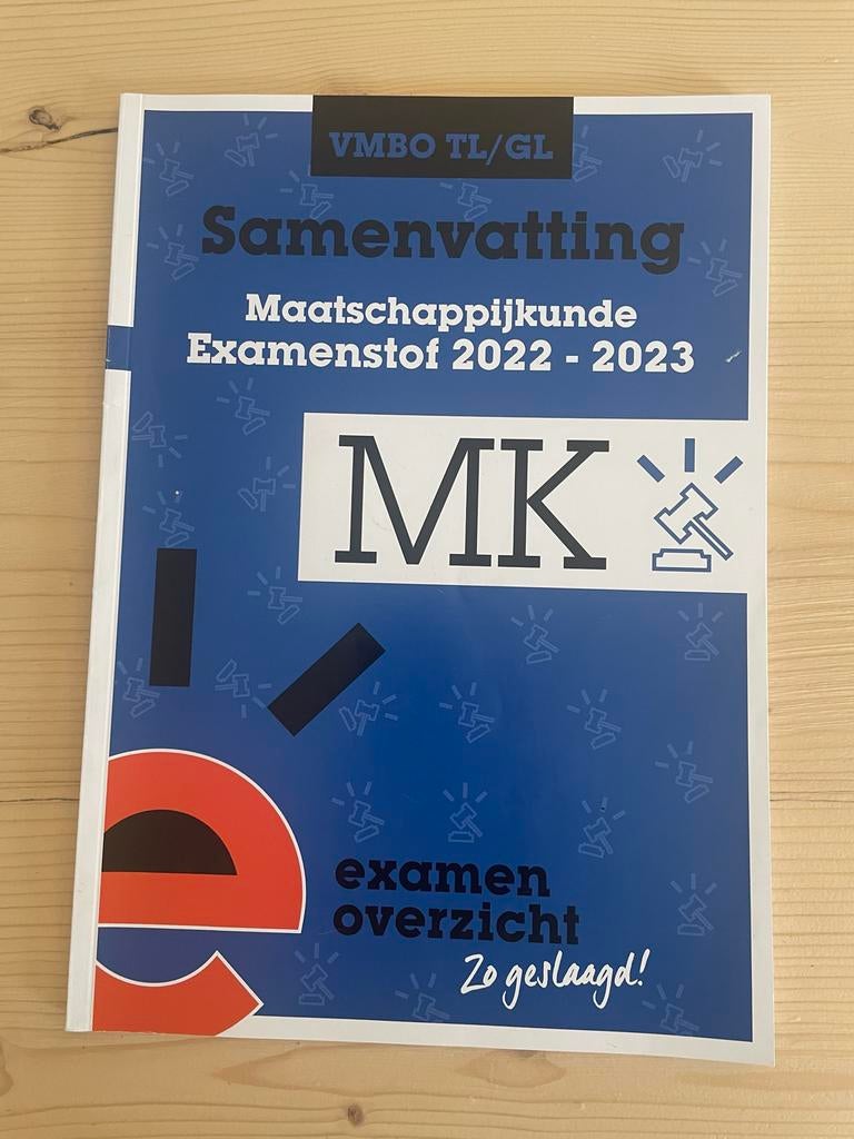 Samenvatting Maatschappijkunde Examenstof 2022-2023 VMBO TL/, Ophalen of Verzenden, Gamma, Zo goed als nieuw, LBO
