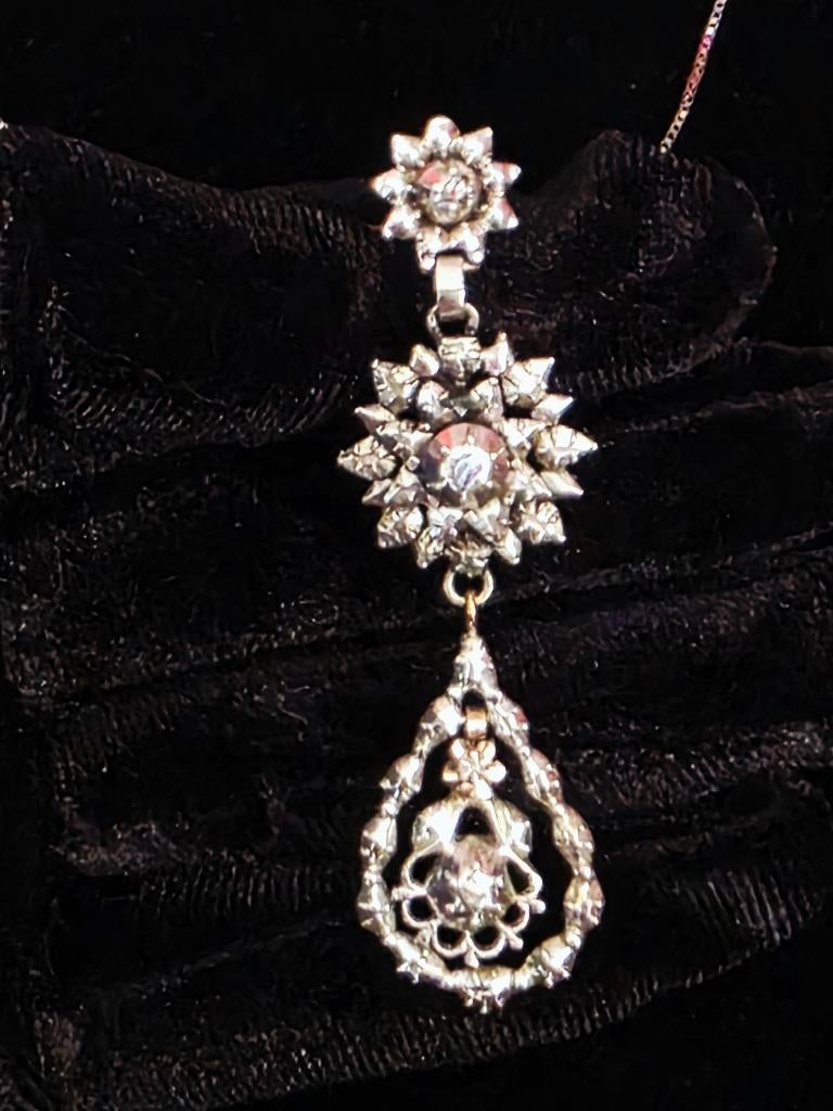 Antieke hanger met diamanten,  1818-1860, Sieraden, Tassen en Uiterlijk, Antieke sieraden, Ophalen of Verzenden, Overige materialen