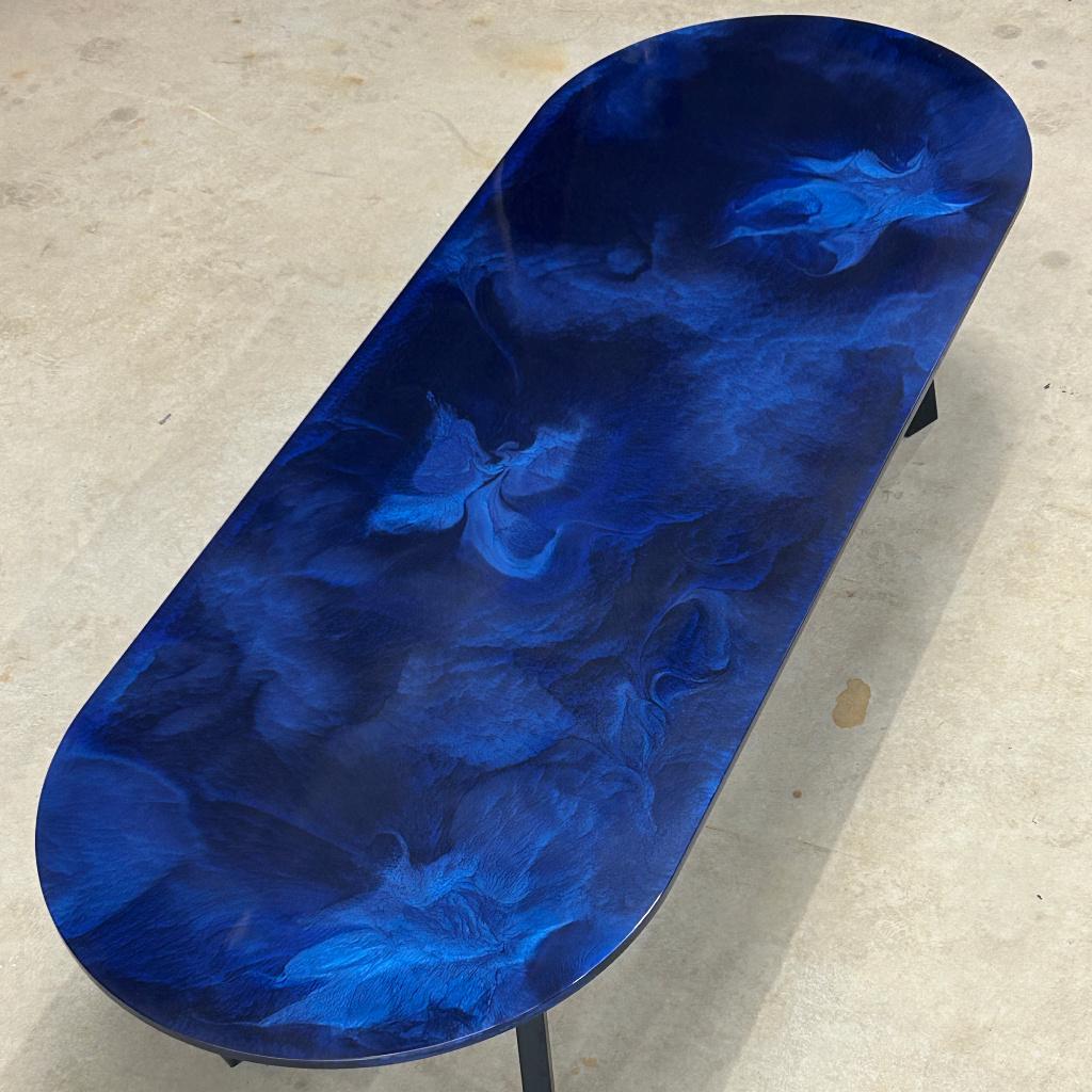 Handgemaakte epoxy vergadertafel, Ophalen, Overige materialen, 100 tot 150 cm, Vijf personen of meer