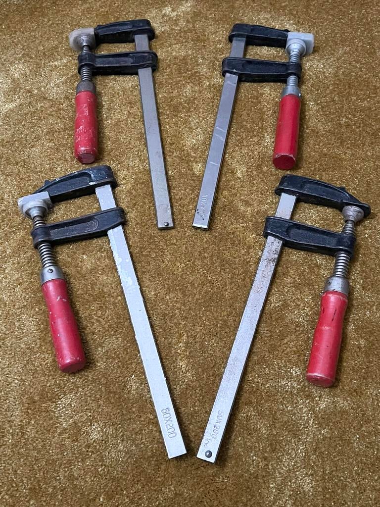 Set van 4 Gebruikte Lijmklemmen  2x50x300mm 2x50c250 mm, Ophalen of Verzenden, Gebruikt