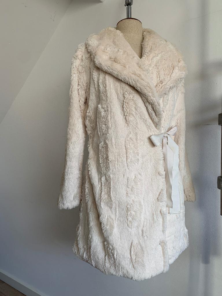 Lords&Lilies wikkel jas vest teddy pluche wit beige M/38, Maat 38/40 (M), Verzenden, Beige, Lords&Lilies